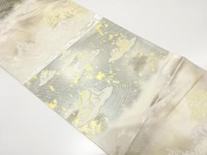 引箔　竜安寺模様織り出し　袋帯